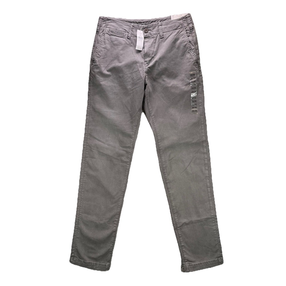 American Eagle Pants Mens 30x36 fits 30x34 Hemmed Gray Straight Flex Khakis NWT